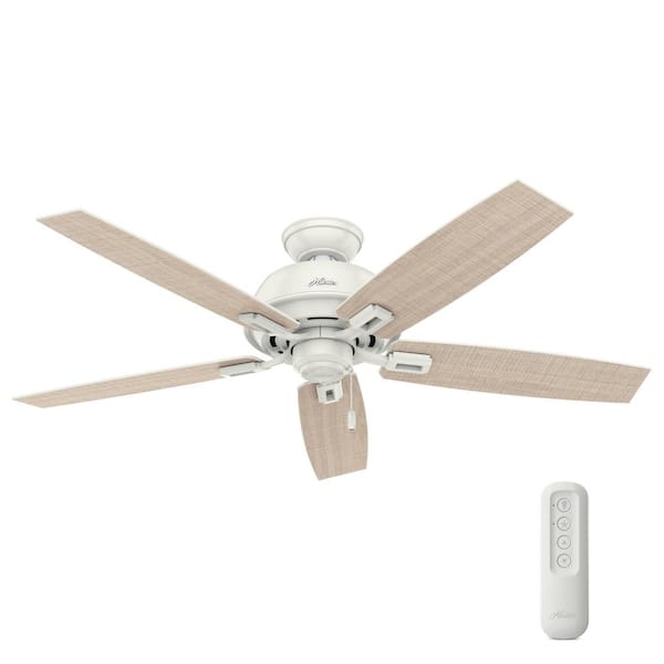 Hunter Donegan 52 in. Indoor/Outdoor Fresh White Ceiling Fan with Remote