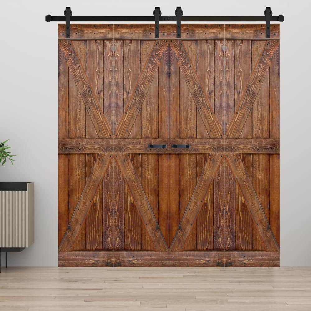 Classic Walnut Finished Solid Spruce Bi-Fold Barn Door