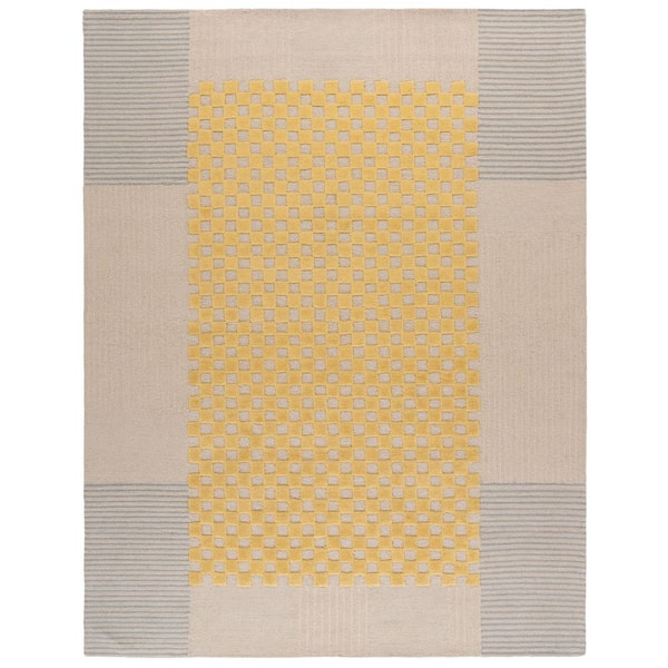Genre 9 x 12 Gold/Beige Check Area Rug