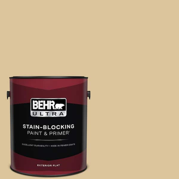 BEHR ULTRA 1 gal. #S310-3 Natural Twine Flat Exterior Paint & Primer