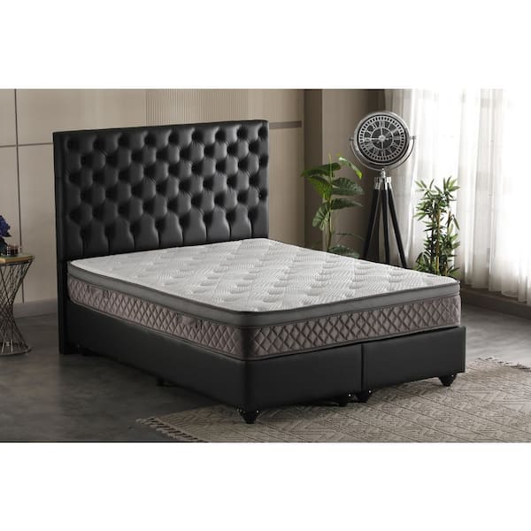 Ottomanson Twin Medium Firm Eurotop Hybrid Premium Quilted Cover, 12 in. Bed-in-a-Box Mattress
