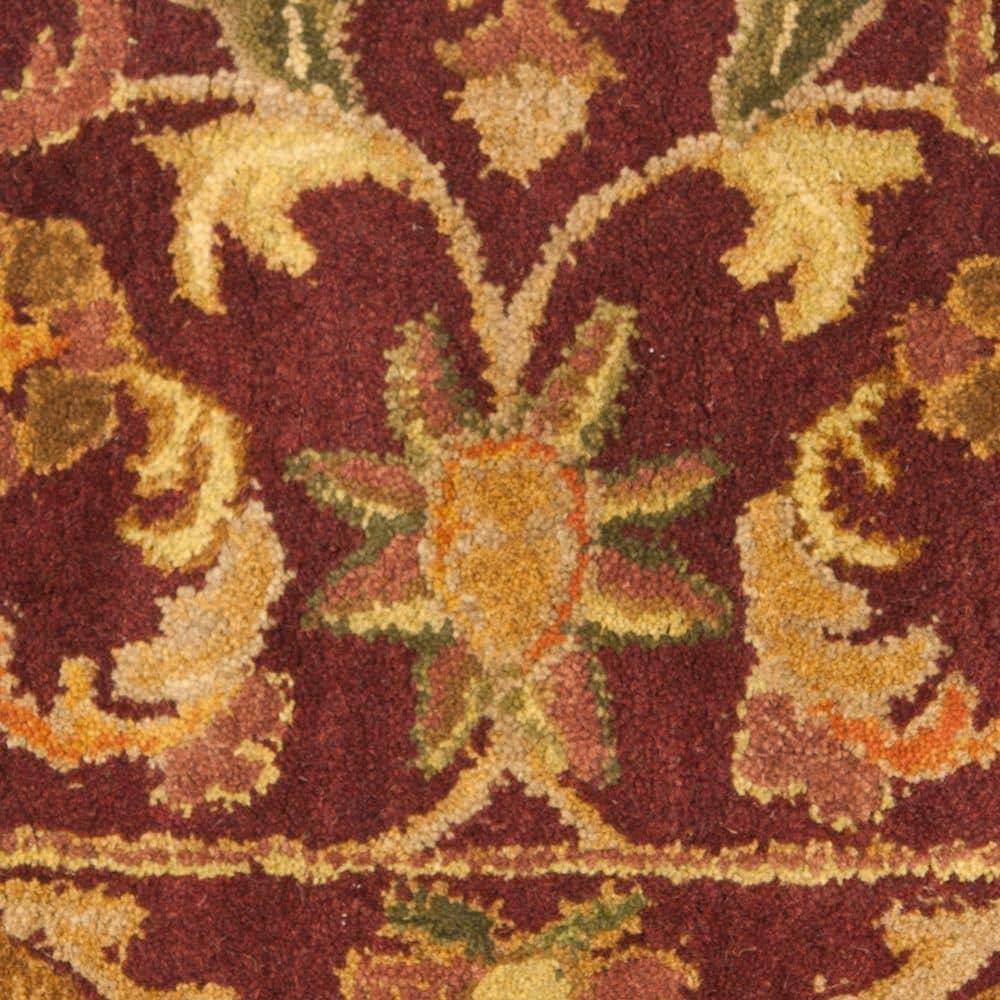 Elegant Wine & Gold Hand-Tufted Wool Hearth Rug, 2' x 4'