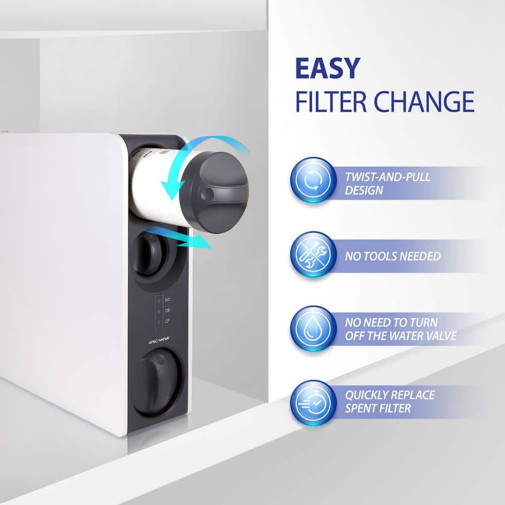 APEC White and Black Tankless Reverse Osmosis Water Filtration System