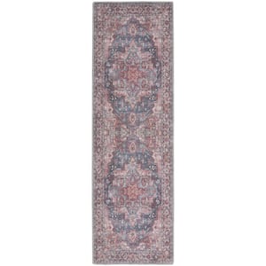 57 Grand Machine Washable Multicolor 2 ft. x 8 ft. Floral Traditional Kitchen Runner Area Rug