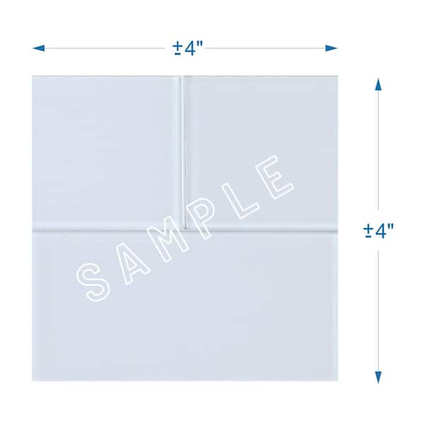 SpeedTiles Take Home Sample - Chianti White 4 in. x 4 in. x 0.2 in Glass Peel and Stick Tile (0.11 sq.ft./Each)