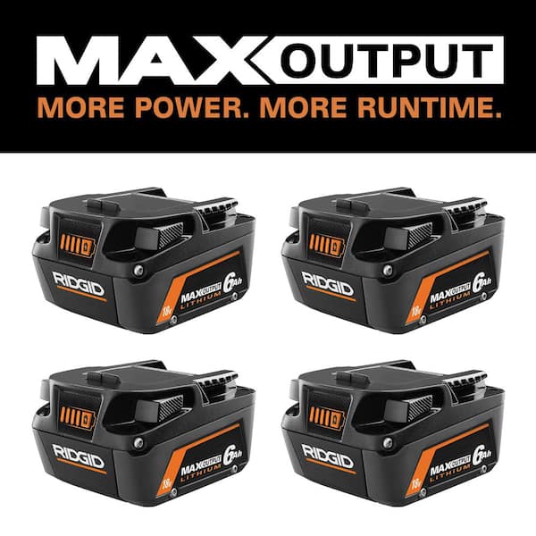 18V 6.0 Ah MAX Output Lithium-Ion Batteries (4-Pack)