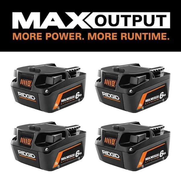 18V 6.0 Ah MAX Output Lithium-Ion Batteries (4-Pack)