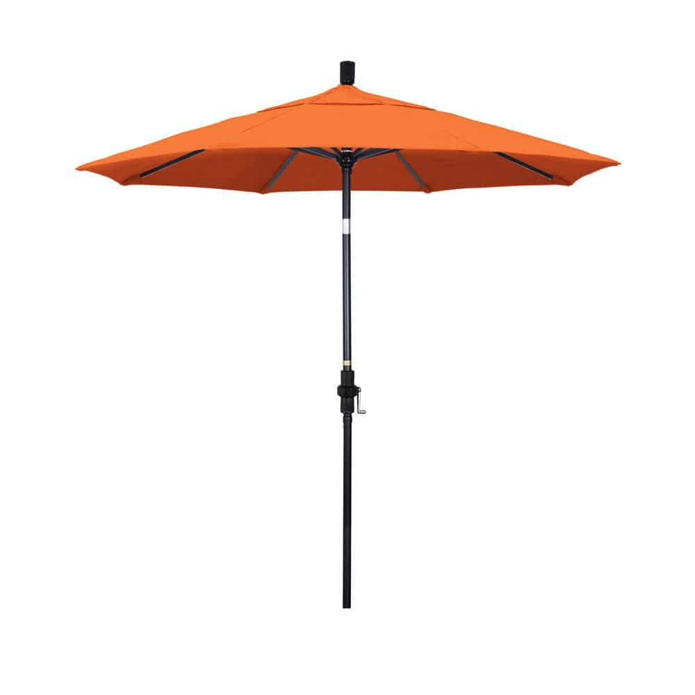 7.5 ft. Black Aluminum Market Patio Umbrella with Collar Tilt Crank Lift in Tangerine Sunbrella price history on PriceWatchPro