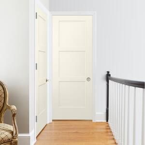 32 in. x 80 in. Birkdale French Vanilla Paint Left-Hand Smooth Solid Core Molded Composite Single Prehung Interior Door