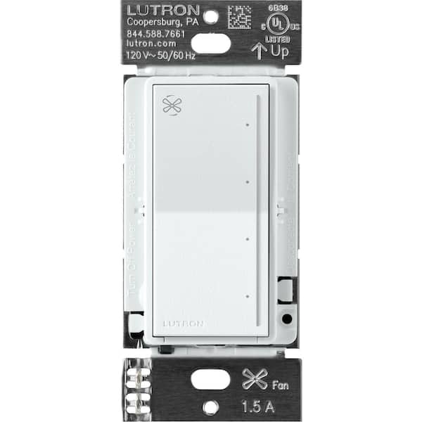 Lutron Sunnata Touch Fan Control, 4-Speed, 1.5 Amp/Single-Pole, Glavier White (ST-FSQ-N-GL)