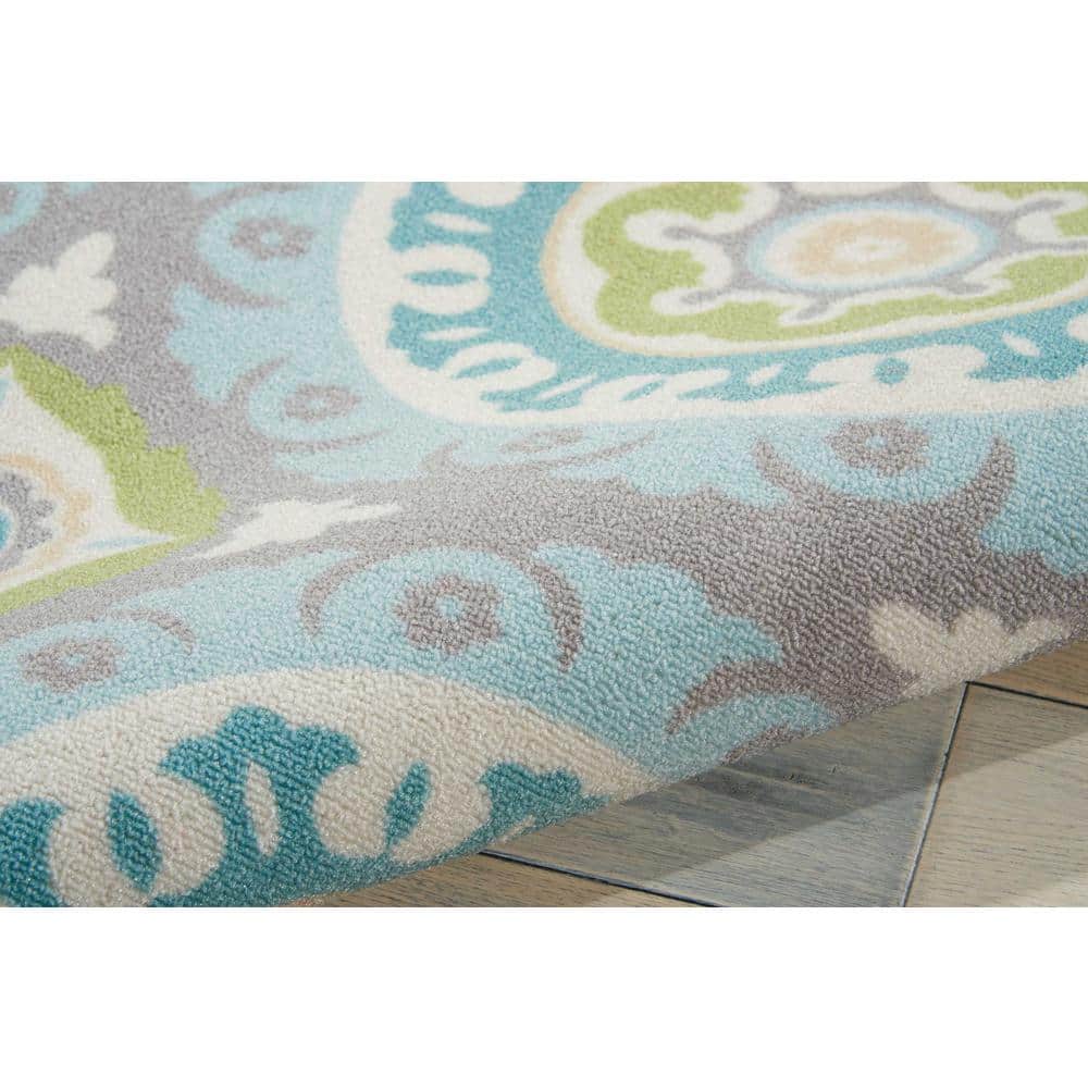 Jade Medallion Flat Woven Synthetic 5' x 7' Rug