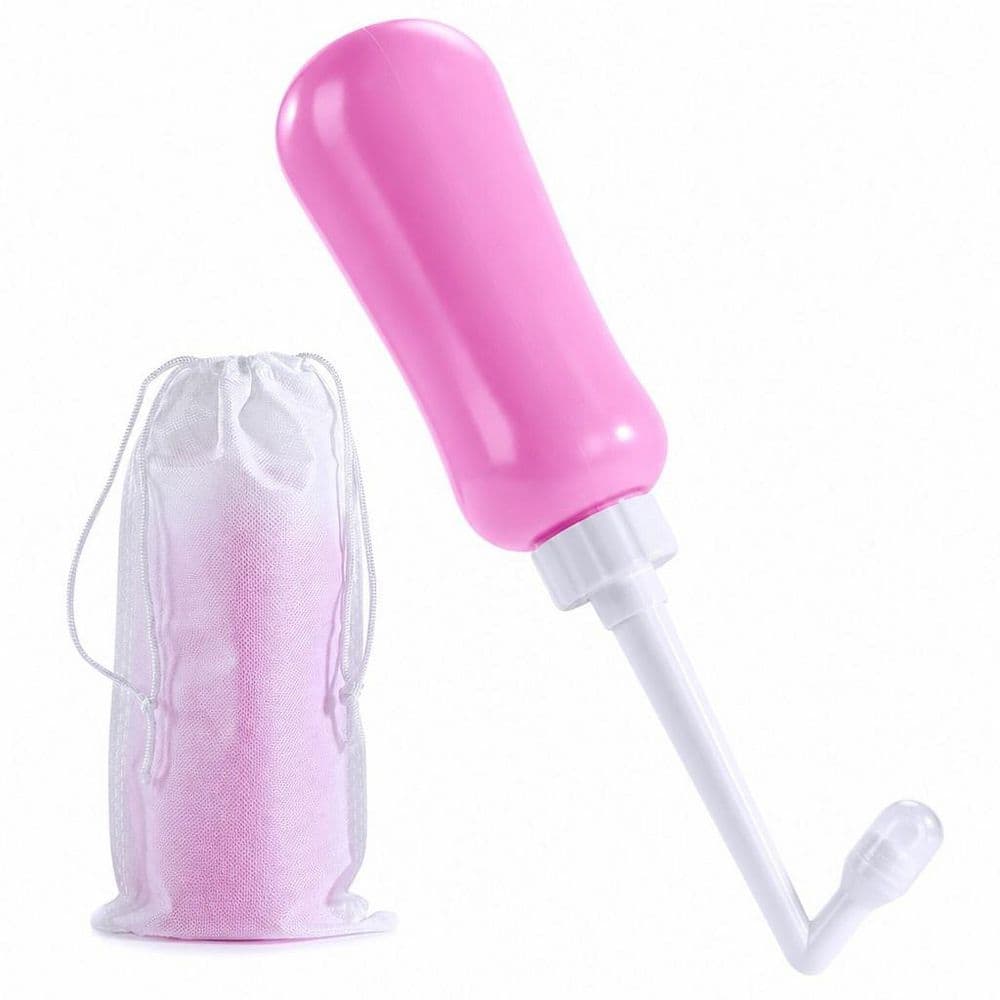 Travel Series Handheld Bidet Bidet Attachment with 450ml Capacity and Nozzle Included (Pink)
