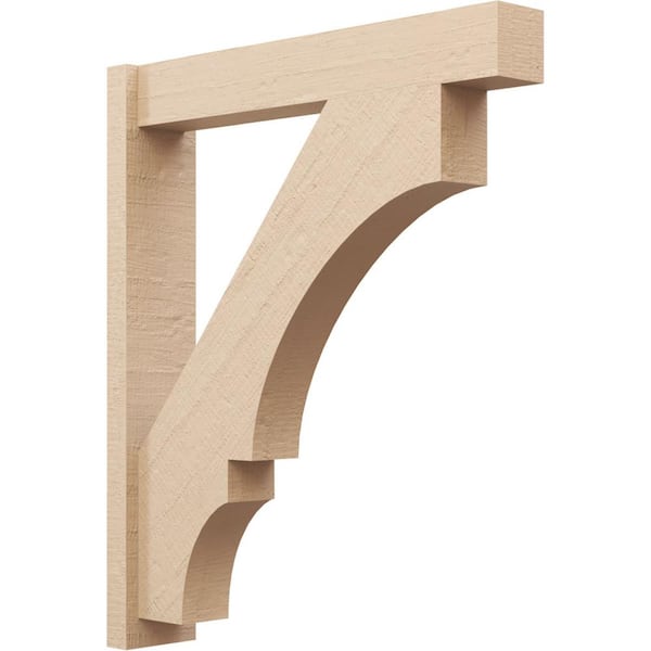 Ekena Millwork 6 in. x 38 in. x 32 in. Balboa Block Rough Cedar Woodgrain Timberthane Polyurethane Outlooker, Primed Tan