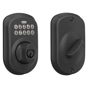Plymouth Matte Black Electronic Keypad Deadbolt