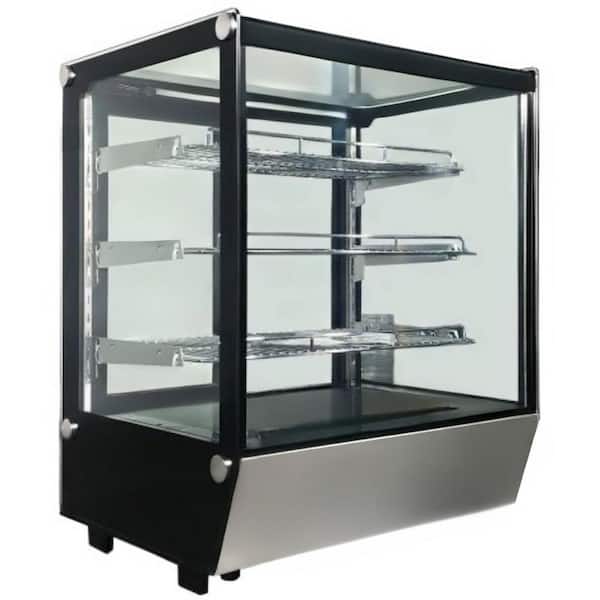 28 in. W 5.1 cu. ft. Commercial NSF Refrigerated Countertop Bakery Display Case EW5R in Black