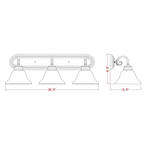 Millbridge 3-Light Oil-Rubbed Bronze Vanity Light