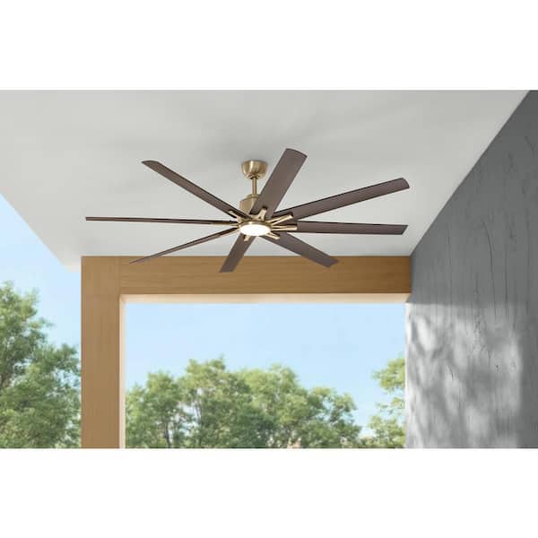Kensgrove II 72 in. Smart Indoor/Outdoor Gold Ceiling Fan with Adjustable White with Remote Included Powered by Hubspace