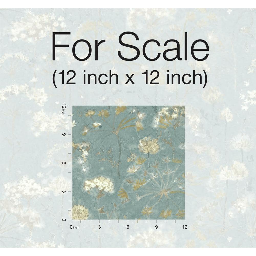 Blue Floral Self-Adhesive Removable Wallpaper Roll