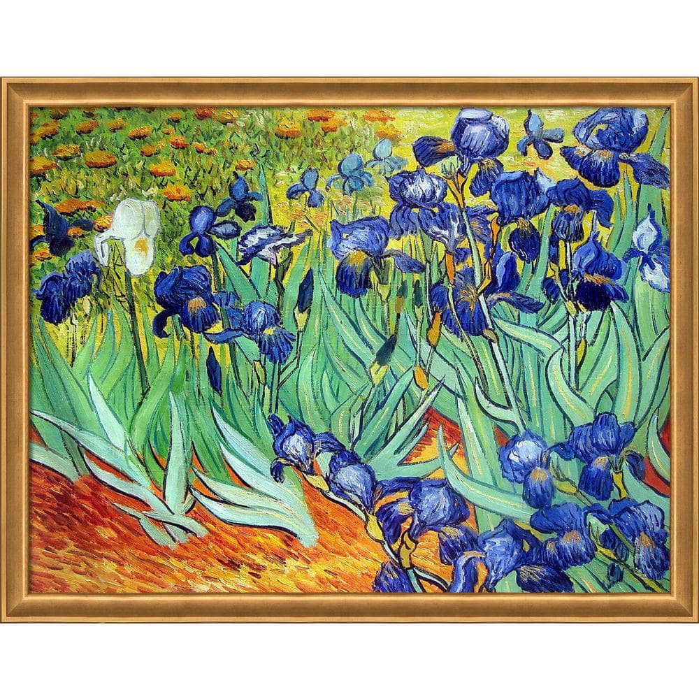 LA PASTICHE Irises by Vincent Van Gogh Muted Gold Glow Framed Nature ...