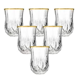 Opera Gold Collection 2 fl. oz. Set of 6 Crystal Shot Glass with Gold Rim