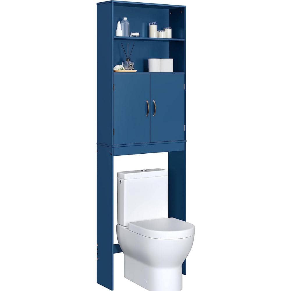 25 in. W x 77 in. H x 8 in. D Wood Rectangular Shelf in Blue