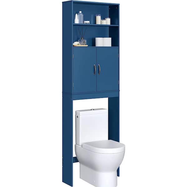 Dyiom 25 in. W x 77 in. H x 8 in. D Wood Rectangular Shelf in Blue