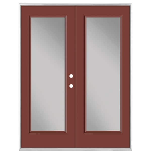 Masonite 60 in. x 80 in. Red Bluff Steel Prehung Left-Hand Inswing Full Lite Clear Glass Patio Door without Brickmold