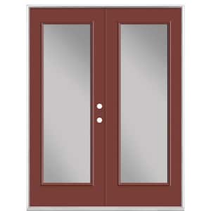 60 in. x 80 in. Red Bluff Steel Prehung Left-Hand Inswing Full Lite Clear Glass Patio Door in Vinyl Frame, no Brickmold