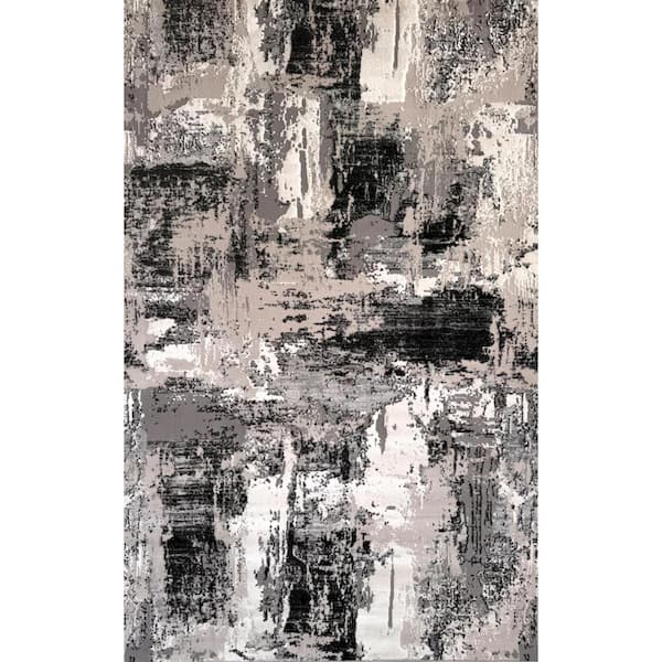 Atlas Grey Beige, Modern 7 ft. x10 ft. Classic Indoor Area Rug