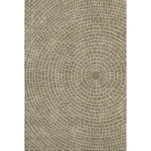 Mayfield Premium Machine Washable Abstract AMF2455 Coffee 8 ft. x 10 ft. Area Rug