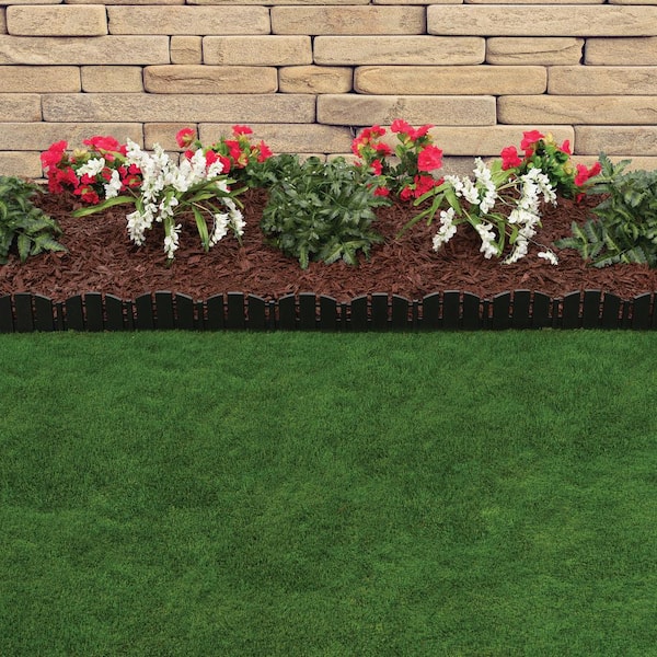 60 ft. L x 4.5 in. H Black Decorative Adirondack No-Dig Plastic Landscape Edging Kit