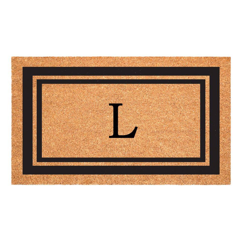 Black Border Door Mat 24 in. x 36 in. Monogram L Door Mat price history on PriceWatchPro