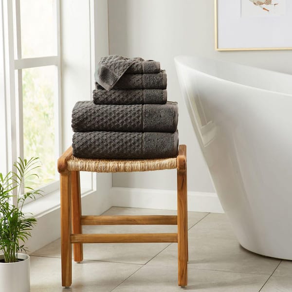 Midnight Ultra-Soft 100% Cotton Diamond Waffle 6-Piece Towel Set