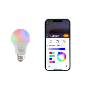 60-Watt Equivalent Smart A19 Color Changing CEC LED Light Bulb with Voice Control (1-Bulb) Powered by Hubspace