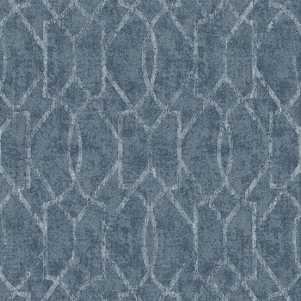 A-Street Prints Ziva Blue Trellis Wallpaper Sample