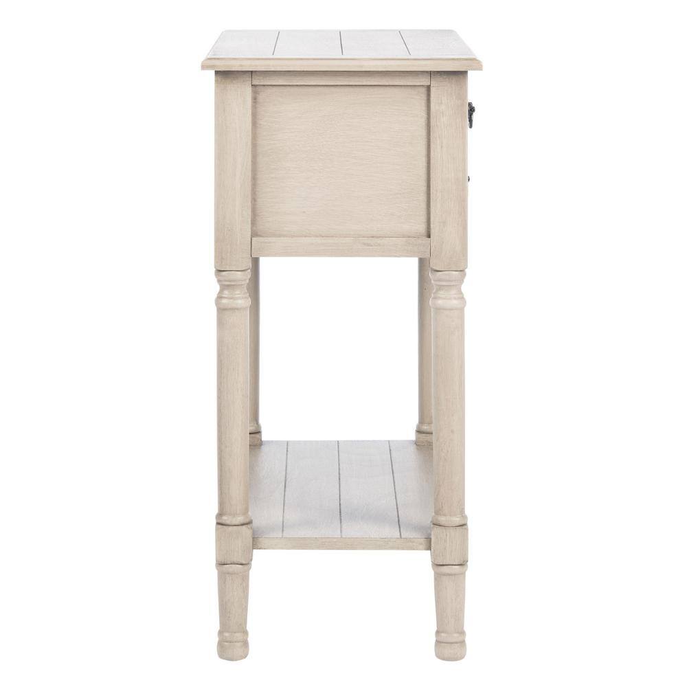 Greige Wood and Metal 3-Drawer Console Table with Storage