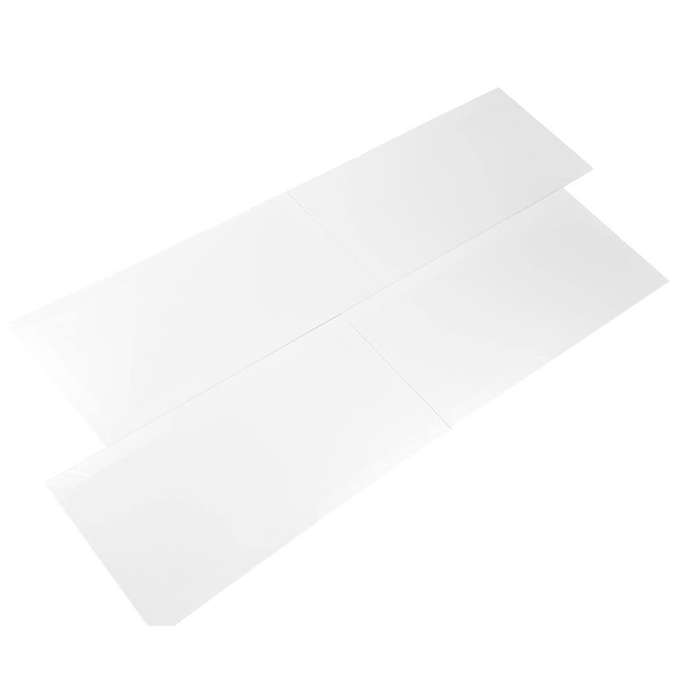 ABOLOS Frosted Elegance Beveled White 8 in. x 16 in. Glass Large Format