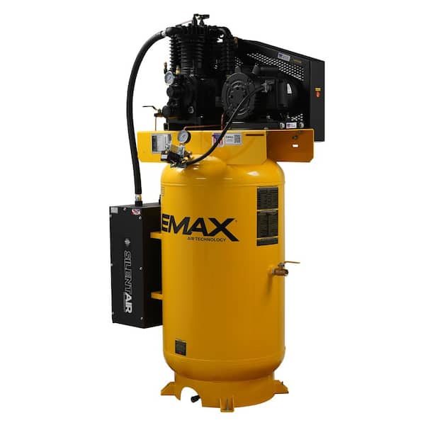 EMAX Silent Air Industrial E450 Series 80 Gal. 175 PSI 5HP 19 CFM