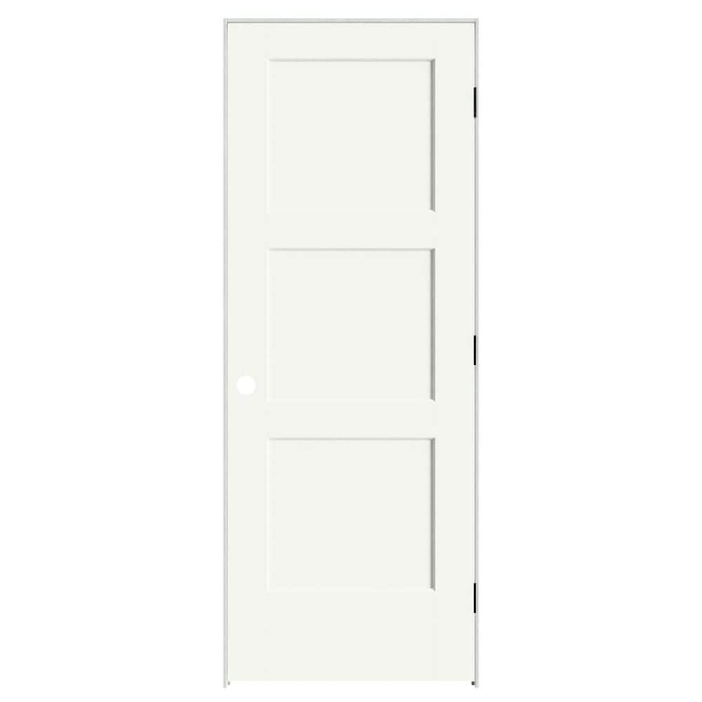 Calden 30 in. x 80 in. 3P Left-Hand Inswing Solid Core White Composite Single Prehung Interior Door with Black Hinge price history on PriceWatchPro