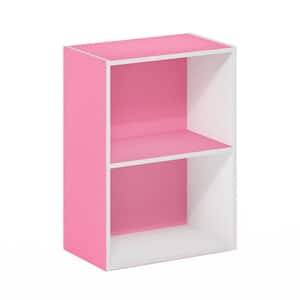 Luder 21.2 in. Pink/White 2-Shelf Standard Bookcase