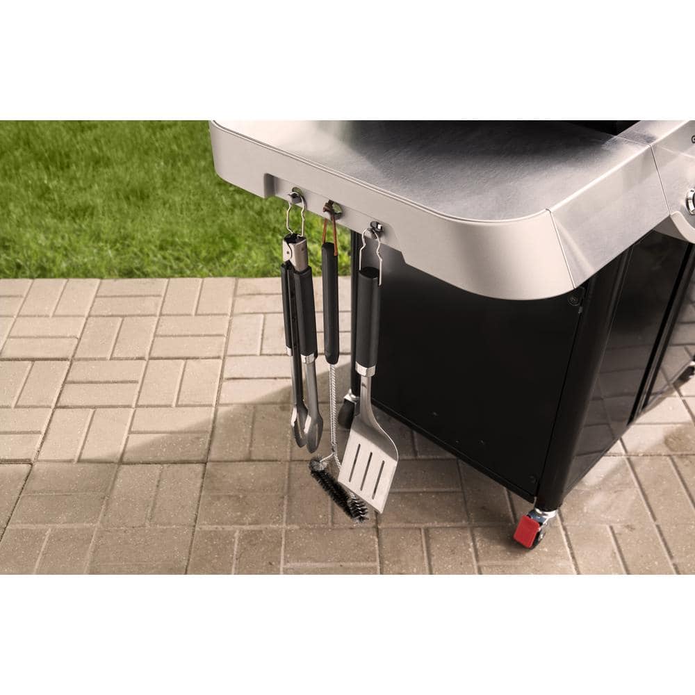 Genesis E-315 Black Liquid Propane Gas Grill with Side Tables