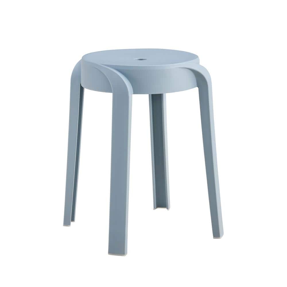 Stackable Plastic Outdoor Dining/Bar Chair in Blue Set of 6, No assembly Re