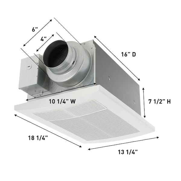 WhisperWarm DC 50-80-110 CFM Ceiling Bathroom Exhaust Fan with Heater