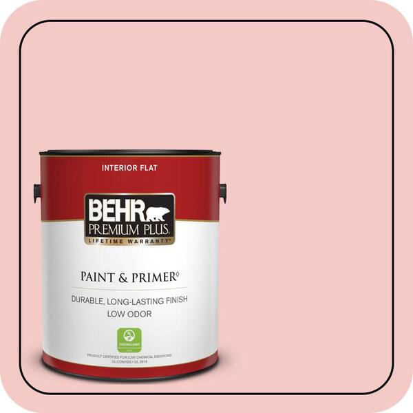 BEHR PREMIUM PLUS 1 gal. #T12-20 First Peach Flat Low Odor Interior Paint & Primer