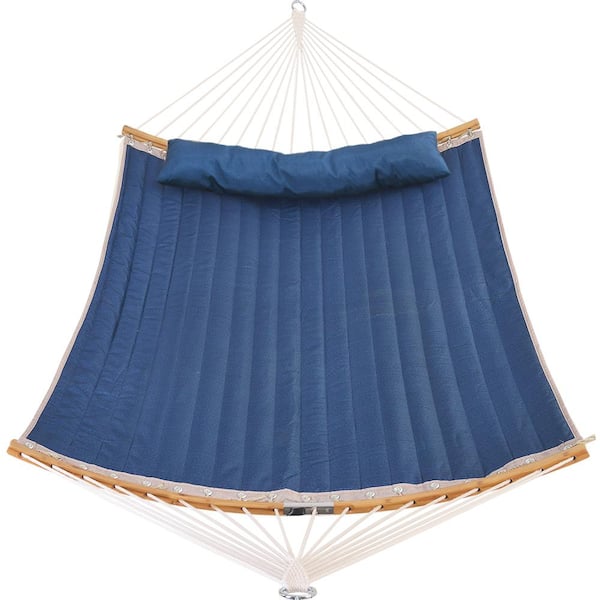 UPHA 11 ft. Padded Hammock Bed Hammock with Folding Spreader Bar in Dark Blue