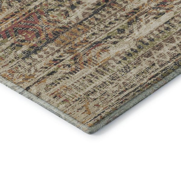 Mayfield Premium Machine Washable Abstract AMF1997 Beige 10 ft. x 14 ft. Area Rug