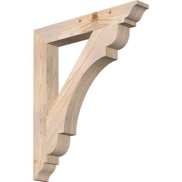 Ekena Millwork 3.5 in. x 30 in. x 26 in. Douglas Fir Olympic Traditional Smooth Bracket