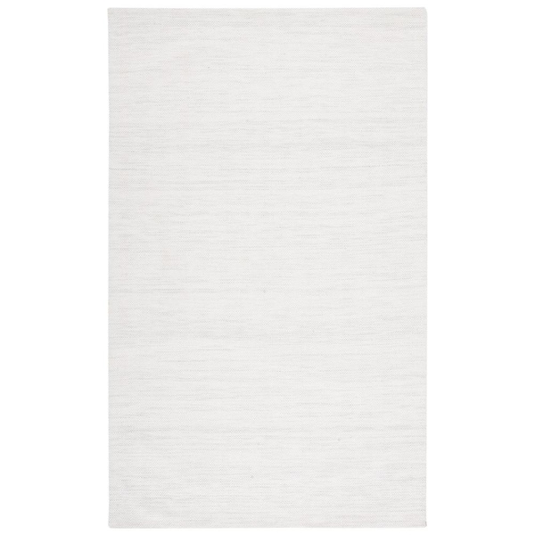 Marbella Silver/Ivory 5 ft. x 8 ft. Striped Chevron Area Rug