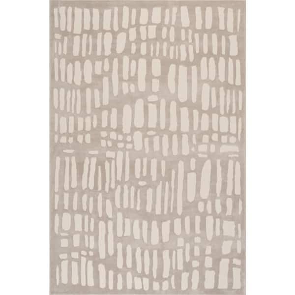 Summit Plush Textured Washable Grey 4 ft. x 6 ft. Indoor Area Rug