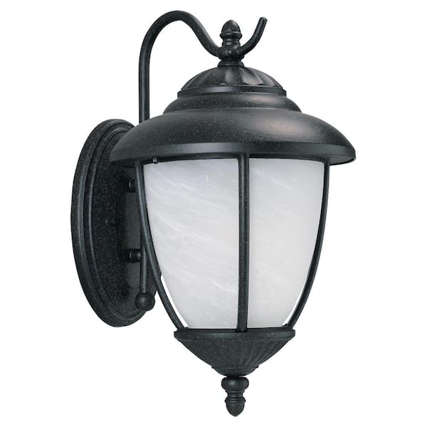 Generation Lighting Yorktown 1-Light Forged Iron Outdoor 16.25 in. Wall Lantern Sconce